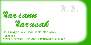 mariann marusak business card